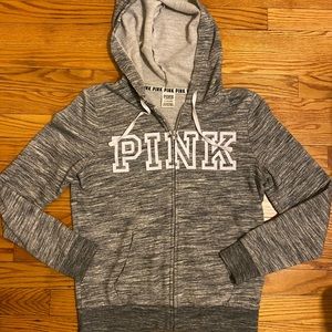 Victoria's Secret PINK Gray zip up hoodie with front pockets